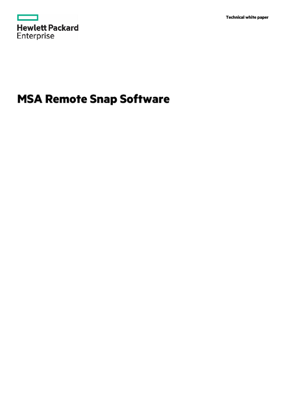 MSA Remote Snap Software technical white paper thumbnail