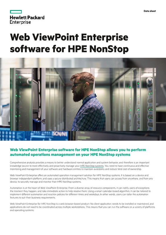 Web ViewPoint Enterprise software for HPE NonStop thumbnail