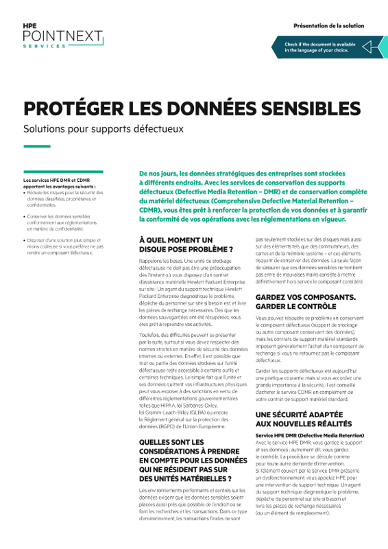 Présentation de la solution : Protéger les données sensibles à l’aide de HPE Defective Media Solutions thumbnail