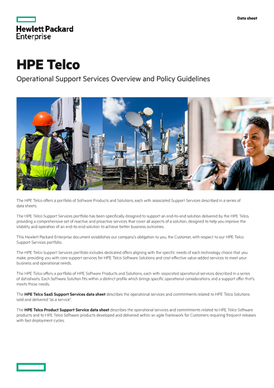 HPE Telco – Operational Support Services Overview and Policy Guidelines data sheet thumbnail