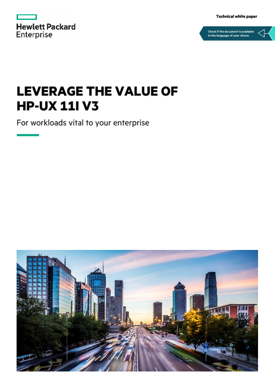 Leverage the value of HP-UX 11i v3 technical white paper thumbnail