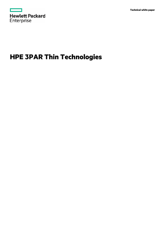 HPE 3PAR Thin Technologies technical white paper thumbnail