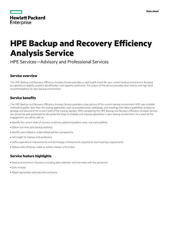 HPE Backup and Recovery Efficiency Analysis Service thumbnail