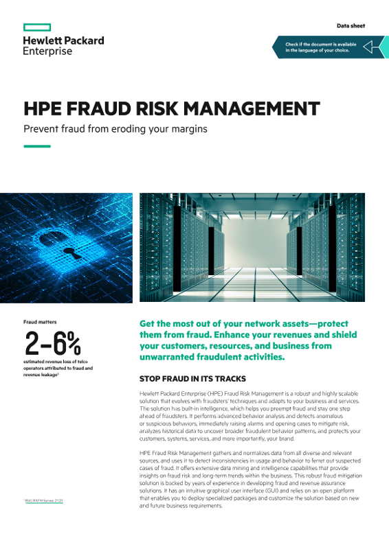 HPE Fraud Risk Management data sheet thumbnail