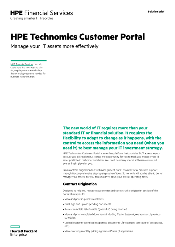 HPE Financial Services Customer Portal: Manage your IT assets more effectively thumbnail
