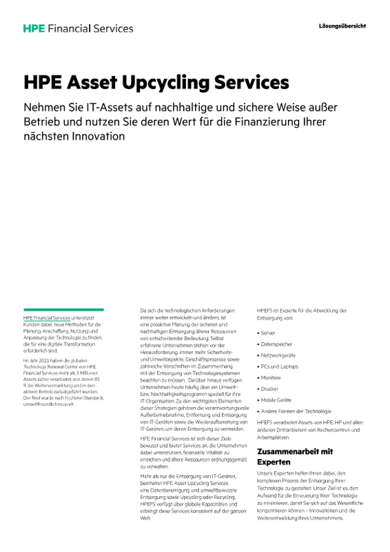 HPE Asset Upcycling Services thumbnail