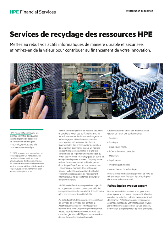 Services de recyclage des actifs HPE thumbnail