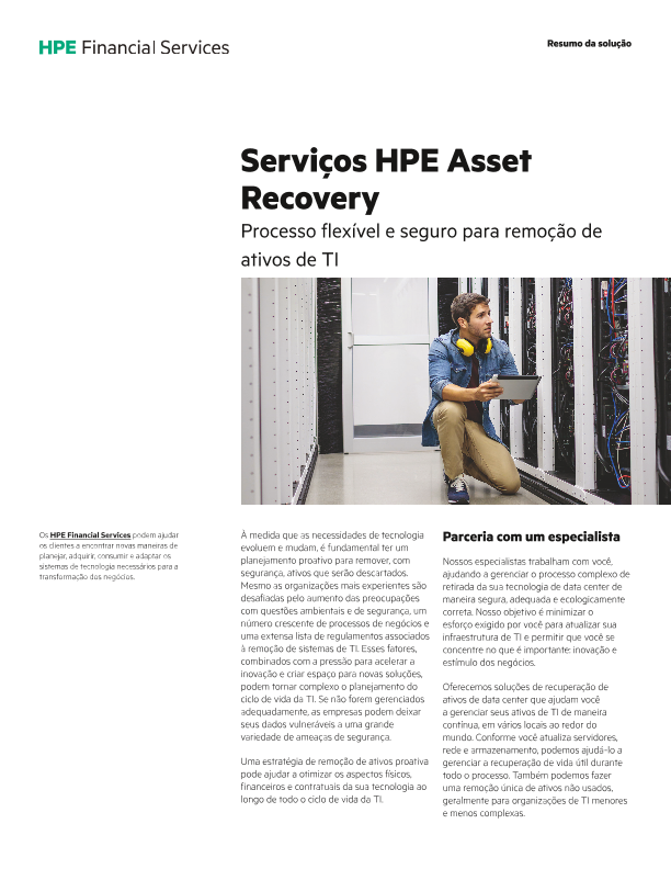 Serviços HPE Asset Recovery - HPE Financial Services thumbnail