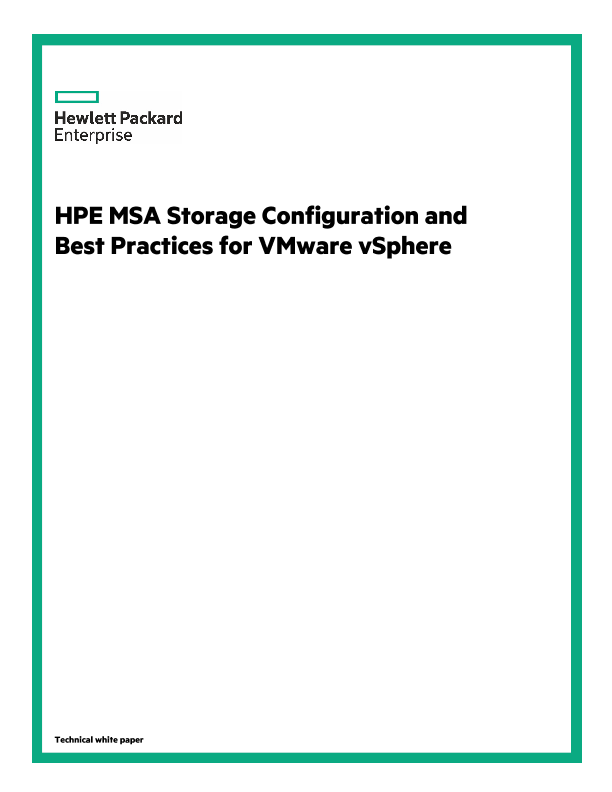 Sns-Brigh10 MSA Storage Configuration and Best Practices for VMware vSphere  technical white paper