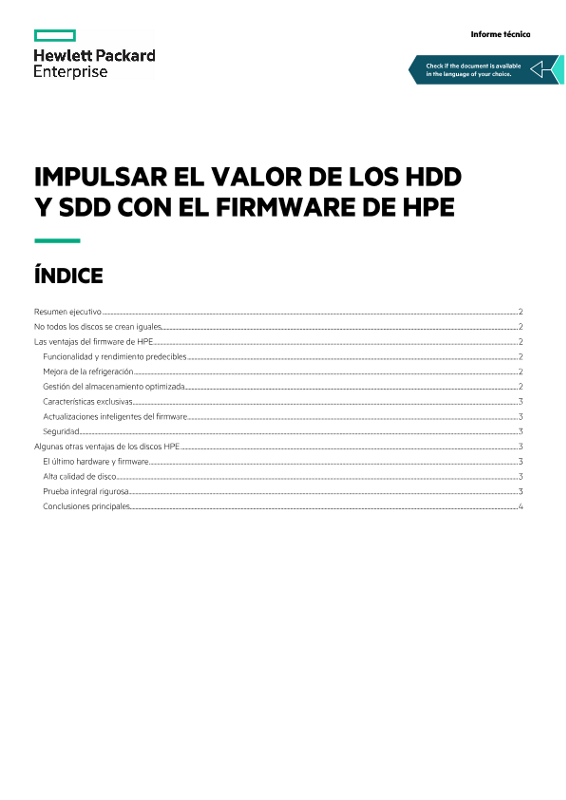 Informe técnico «Impulsar el valor de los HDD y SDD con el firmware de HPE» thumbnail
