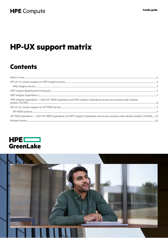 HP-UX support matrix family guide thumbnail