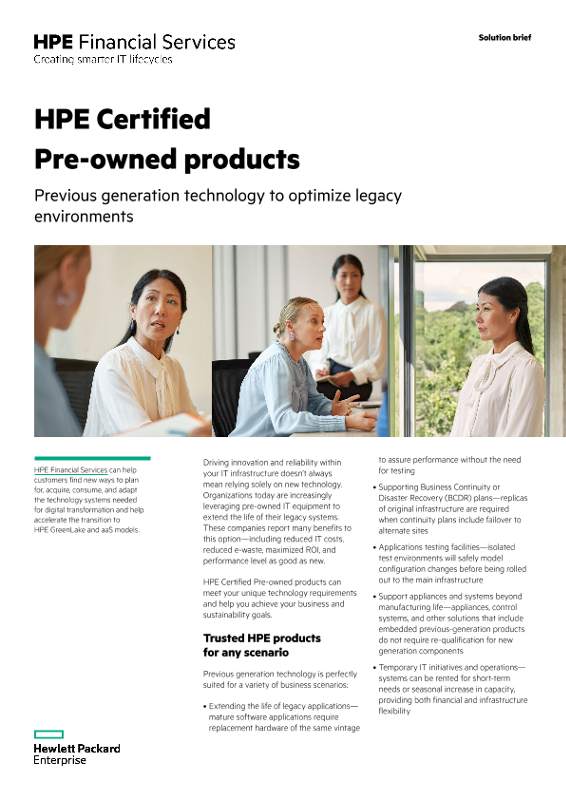 HPE Certified Pre-owned Products - HPE Financial Services thumbnail