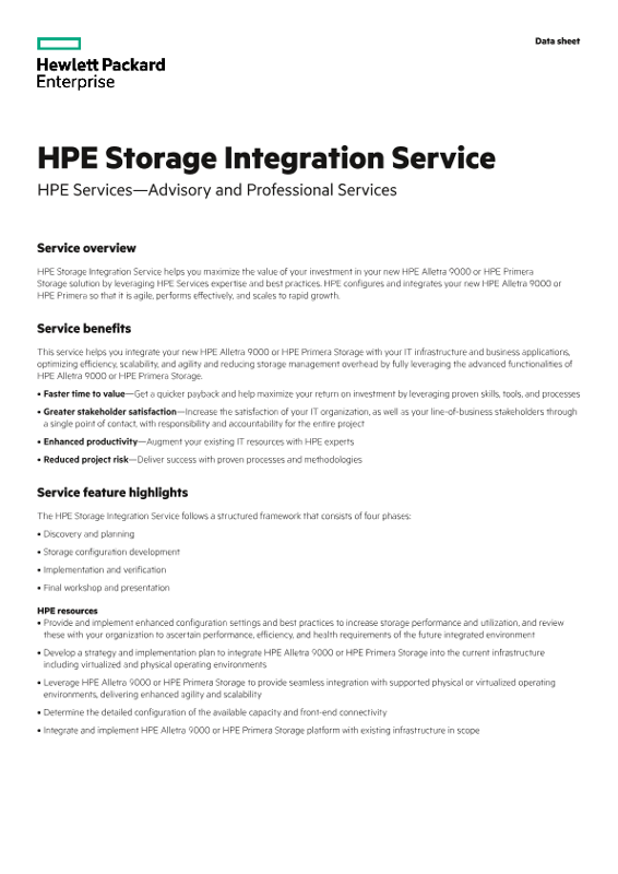 HPE Storage Integration Service thumbnail