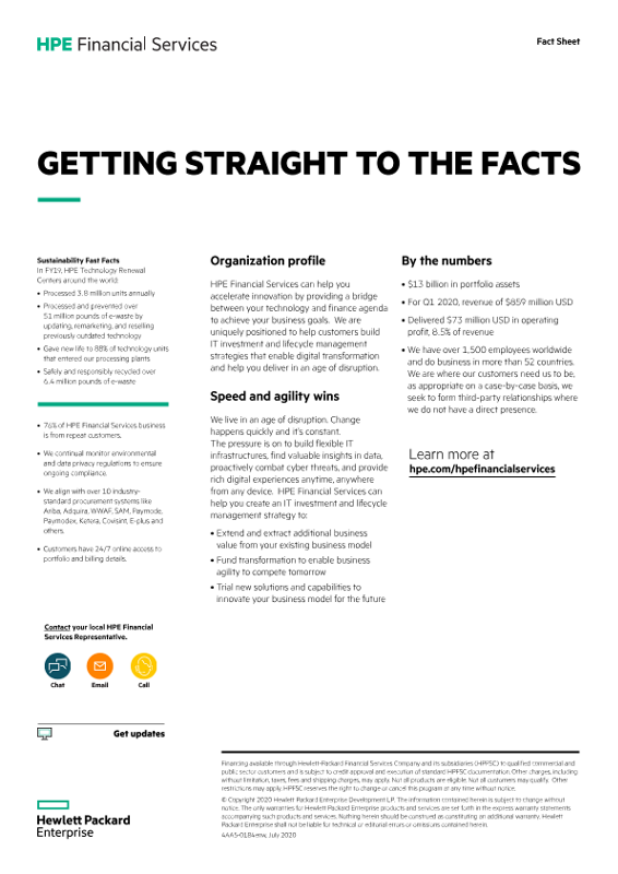 Getting straight to the facts (Fact sheet) - HPE Financial Services thumbnail