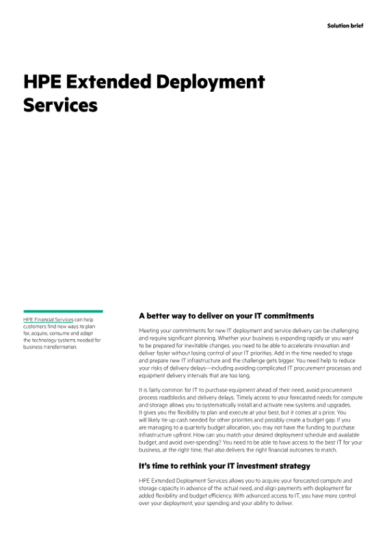 HPE Adaptable Use Models - Extended Deployment thumbnail