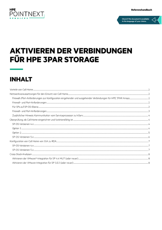 Aktivieren der Verbindungen für HPE 3PAR Storage – Referenzhandbuch thumbnail