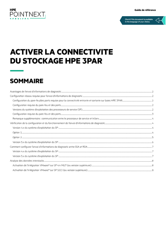 Guide de référence : Activer la connectivité des systèmes de stockage HPE 3PAR thumbnail