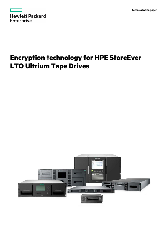 Encryption technology for HPE StoreEver LTO Ultrium Tape Drives technical white paper thumbnail