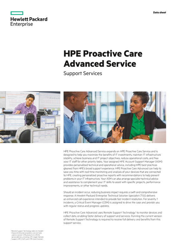 HP Proactive Care Advanced Service data sheet  - US English (A4) thumbnail
