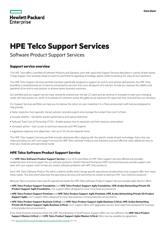 HPE Telco Support Services thumbnail