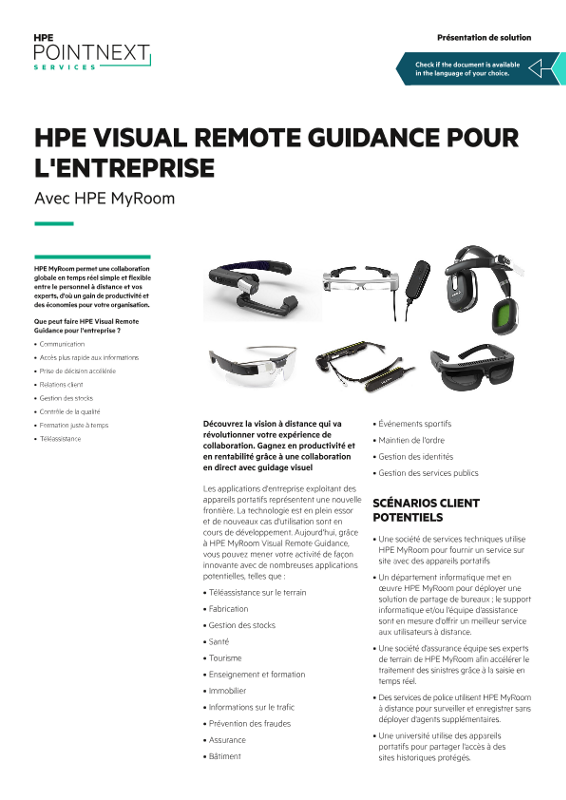 Présentation de la solution HPE Visual Remote Guidance pour l'entreprise avec HPE MyRoom thumbnail