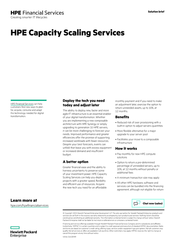 HPE Capacity Scaling Services thumbnail