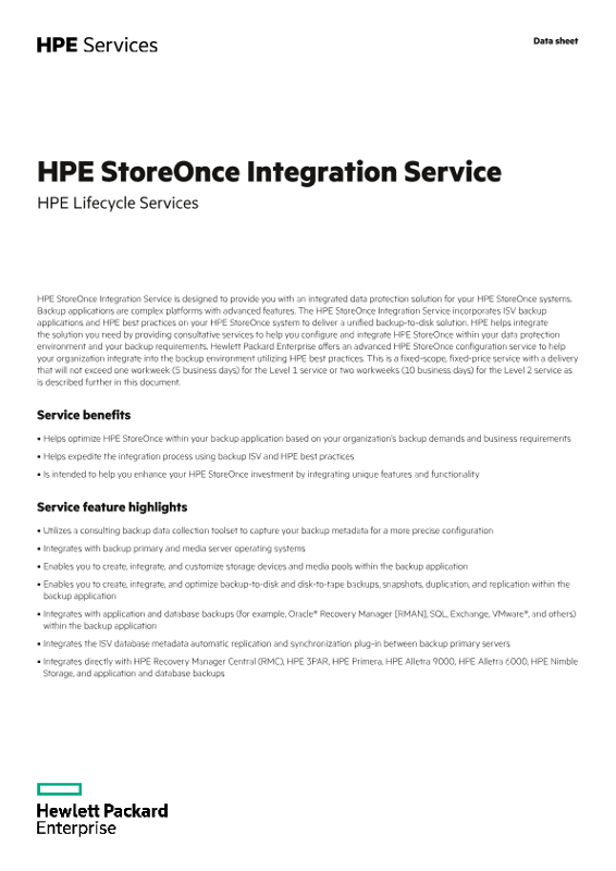 HPE StoreOnce Integration Service thumbnail