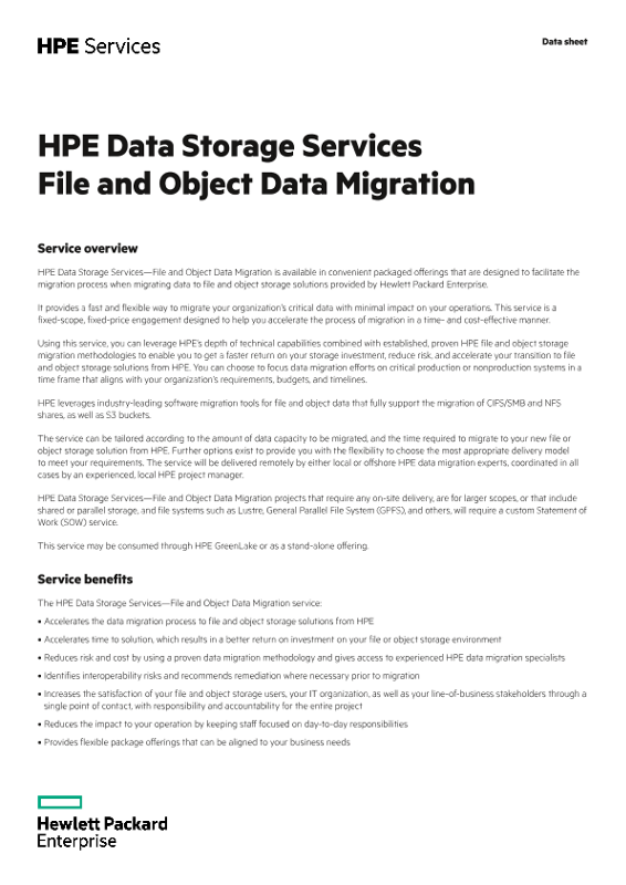 HPE Data Storage Services File and Object Data Migration thumbnail