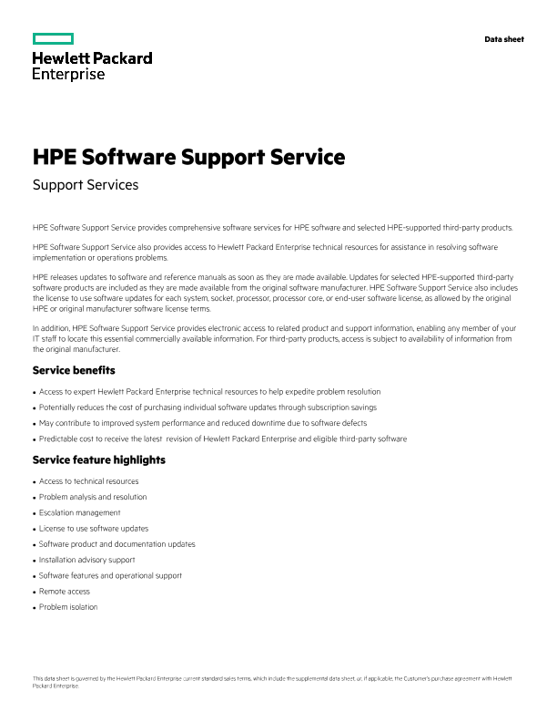 HPE Software Support Service thumbnail