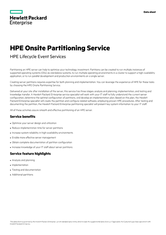HPE Onsite Partitioning Service thumbnail
