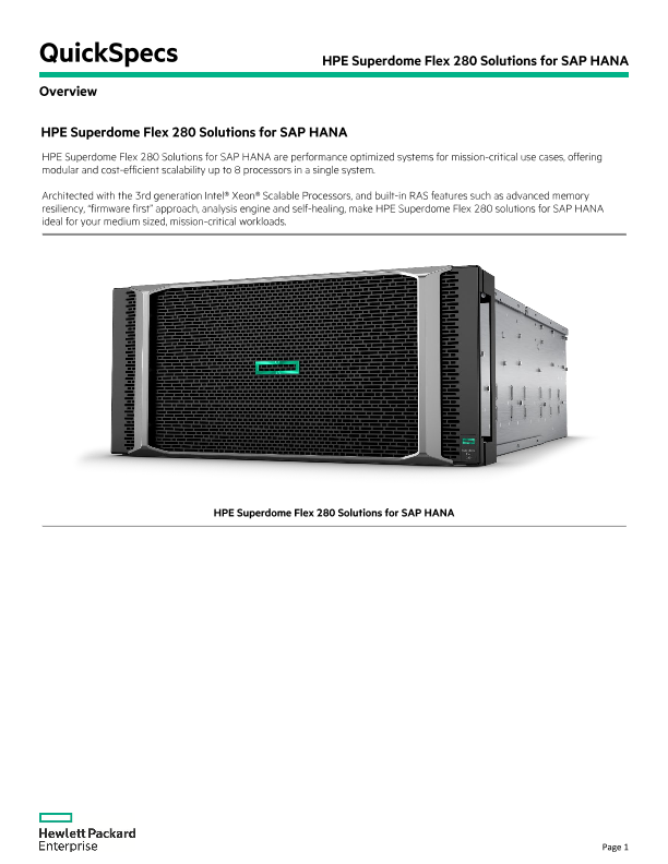HPE Superdome Flex 280 Solutions for SAP HANA thumbnail