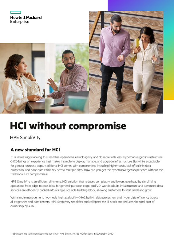 HCI without compromise – HPE SimpliVity solution brief thumbnail