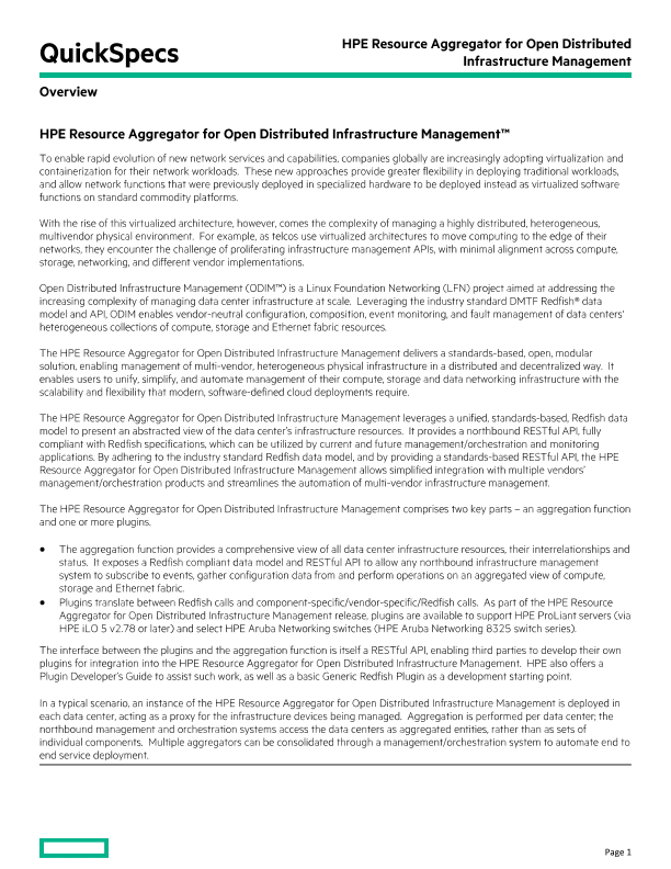 HPE Resource Aggregator for Open Distributed Infrastructure Management. thumbnail