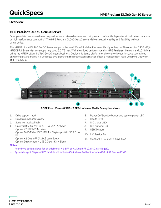 HPE ProLiant DL360 Gen10 Server thumbnail