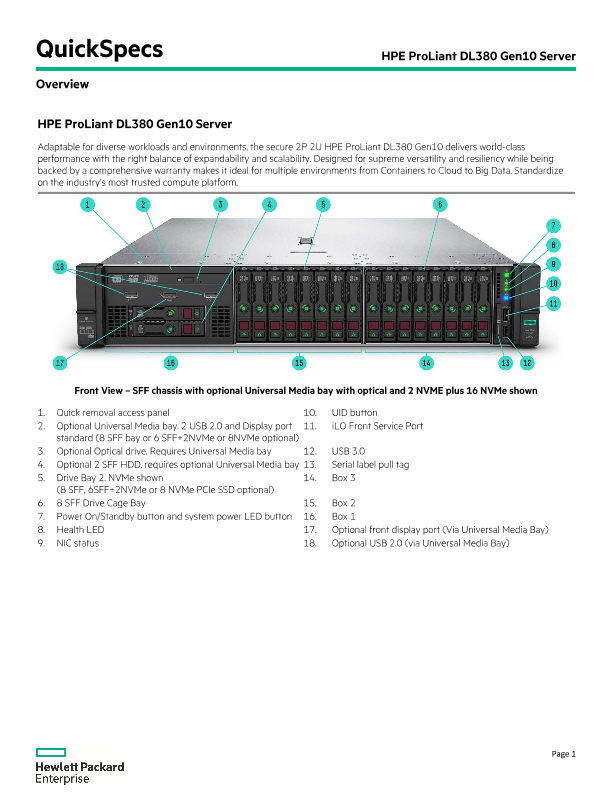 HPE ProLiant DL380 Gen10 Server thumbnail