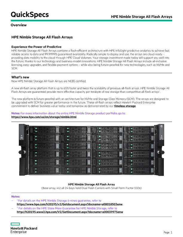 HPE Nimble Storage All Flash Arrays thumbnail