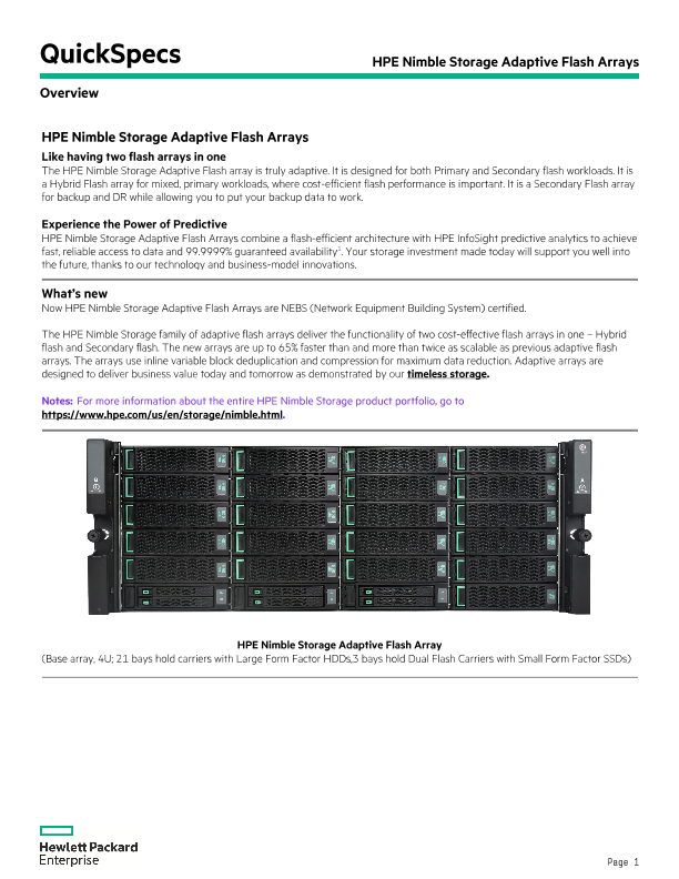 HPE Nimble Storage Adaptive Flash Arrays thumbnail