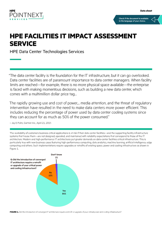 HPE Facilities IT Impact Assessment Service – HPE Data Center Technologies Services data sheet thumbnail