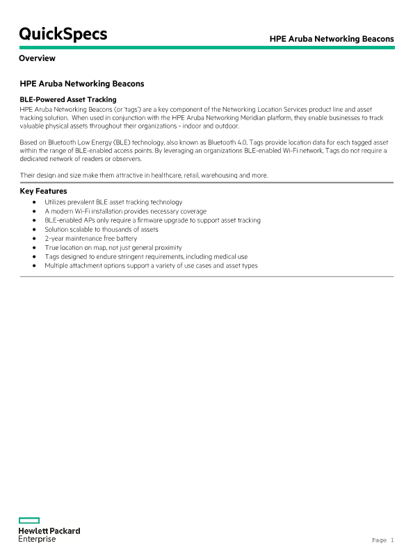 HPE Aruba Networking Beacons thumbnail