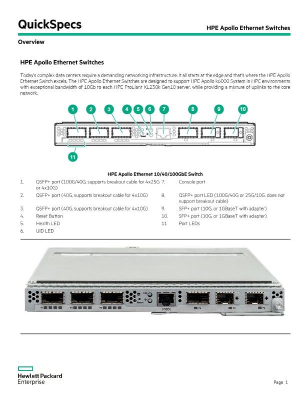 HPE Apollo Ethernet Switches thumbnail