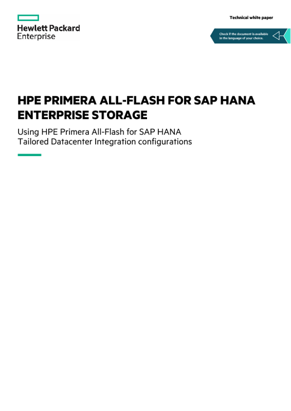 HPE Primera All-Flash for SAP HANA Enterprise Storage thumbnail