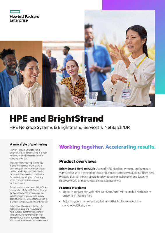 HPE and BrightStrand – HPE NonStop Systems & BrightStrand Services & NetBatch/DR thumbnail