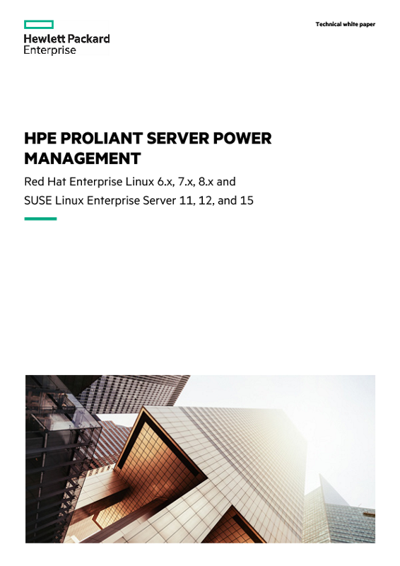 HPE ProLiant Server Power Management technical white paper thumbnail