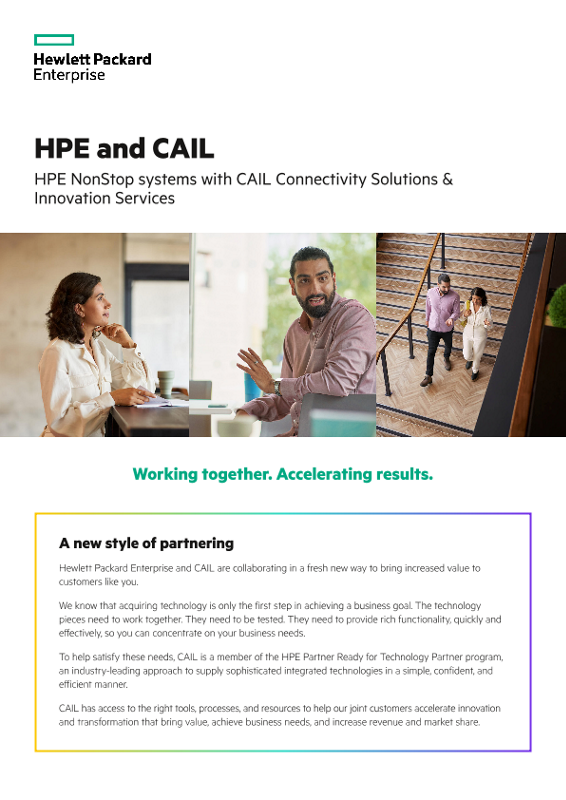 HPE and CAIL – HPE NonStop systems with CAIL Connectivity Solutions & Innovation Services thumbnail