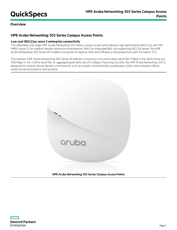 HPE Aruba Networking 303 Series Campus Access Points