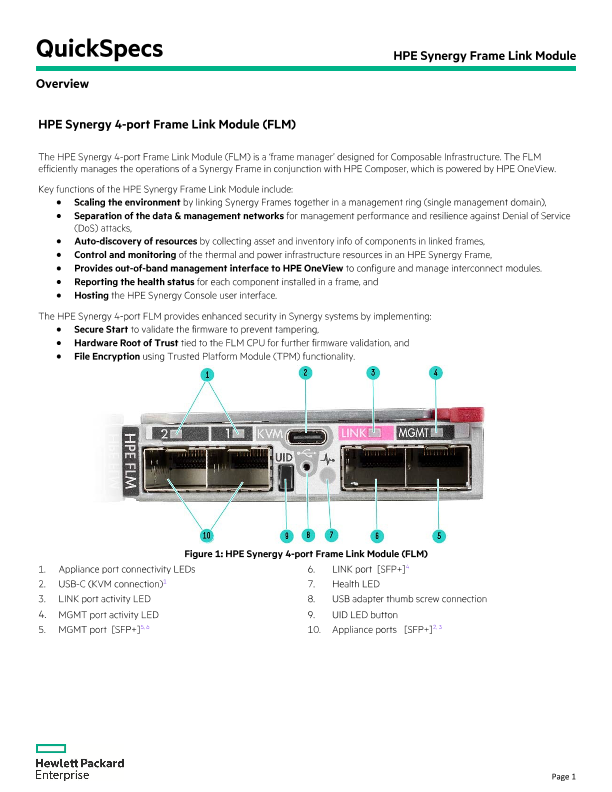 HPE Synergy Frame Link Module thumbnail