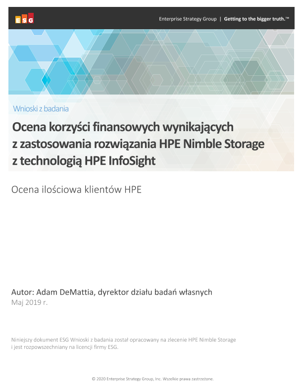 Ocena korzyści finansowych wynikających z zastosowania rozwiązania HPE Nimble Storage z technologią HPE InfoSight thumbnail