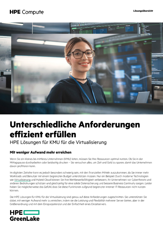 Verschiedene Anforderungen effizient erfüllen – HPE Lösungen für KMU für die Virtualisierung thumbnail