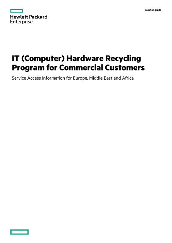 IT (Computer) Hardware Recycling Program for Commercial Customers solution guide thumbnail