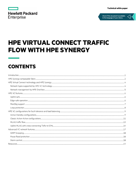 HPE Virtual Connect traffic flow with HPE Synergy technical white paper thumbnail
